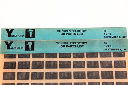 OEM Yamaha YN020-15 1998 F50TH/R/T50TRW Outboard Parts List Microfiche Lot