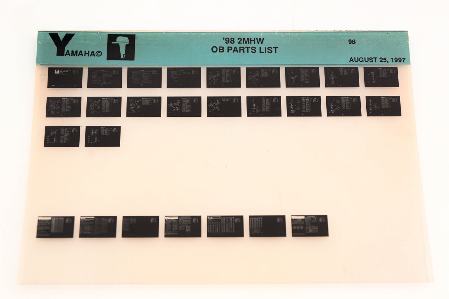 OEM Yamaha YN020-16 1998 2MHV Outboard Parts List Microfiche