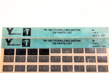 OEM Yamaha YN020-19 1998 150/175/200/L150/L200TRW Parts List Microfiche Lot