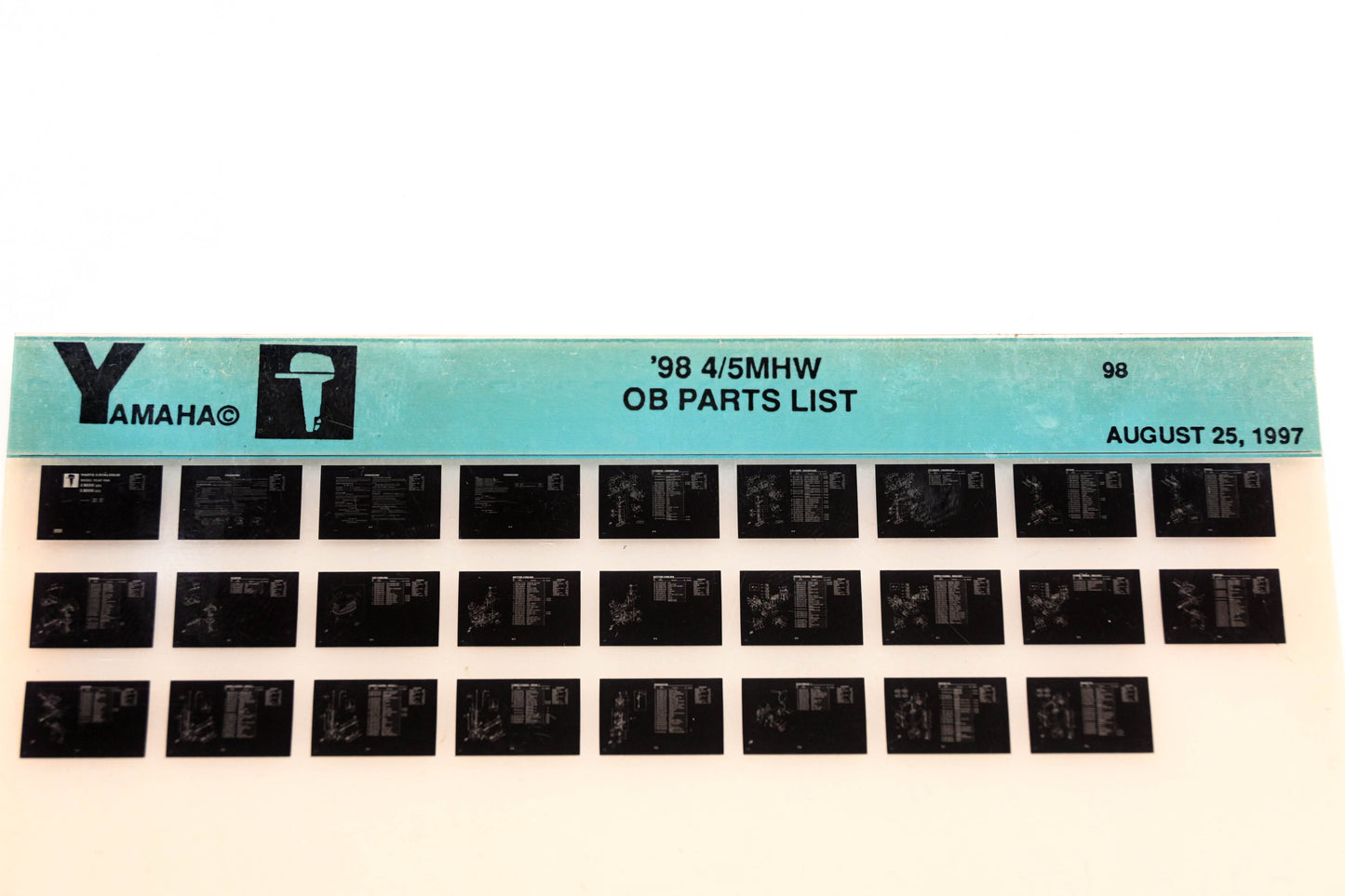OEM Yamaha YN020-20 1998 4/5MHW Outboard Parts List Microfiche