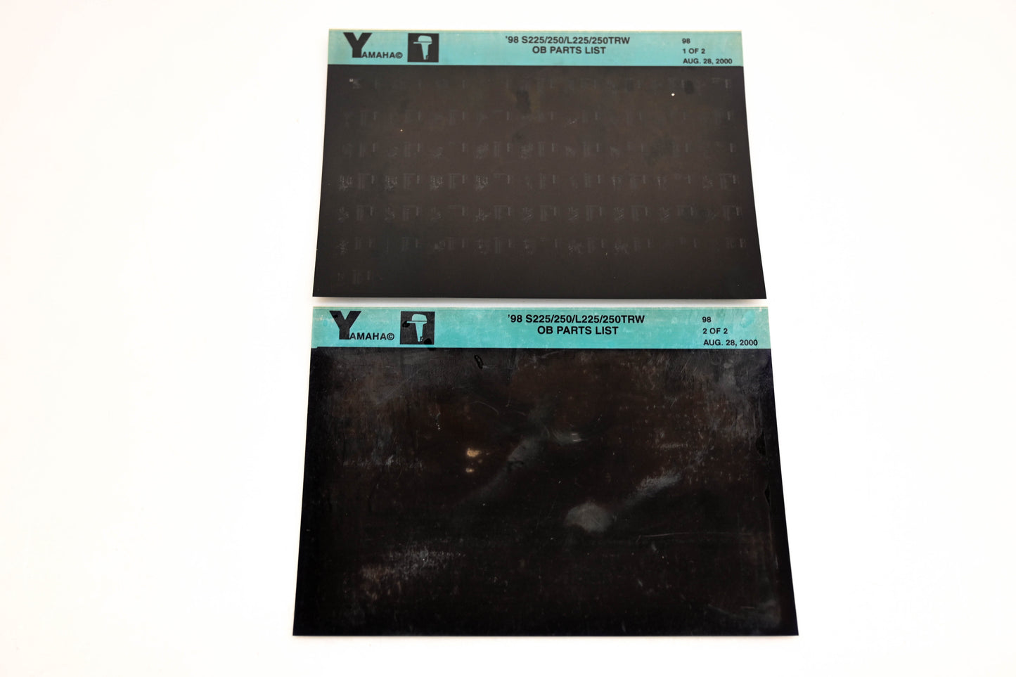 OEM Yamaha YN020-21 1998 S225/250L225/250TRW Parts List Microfiche Lot