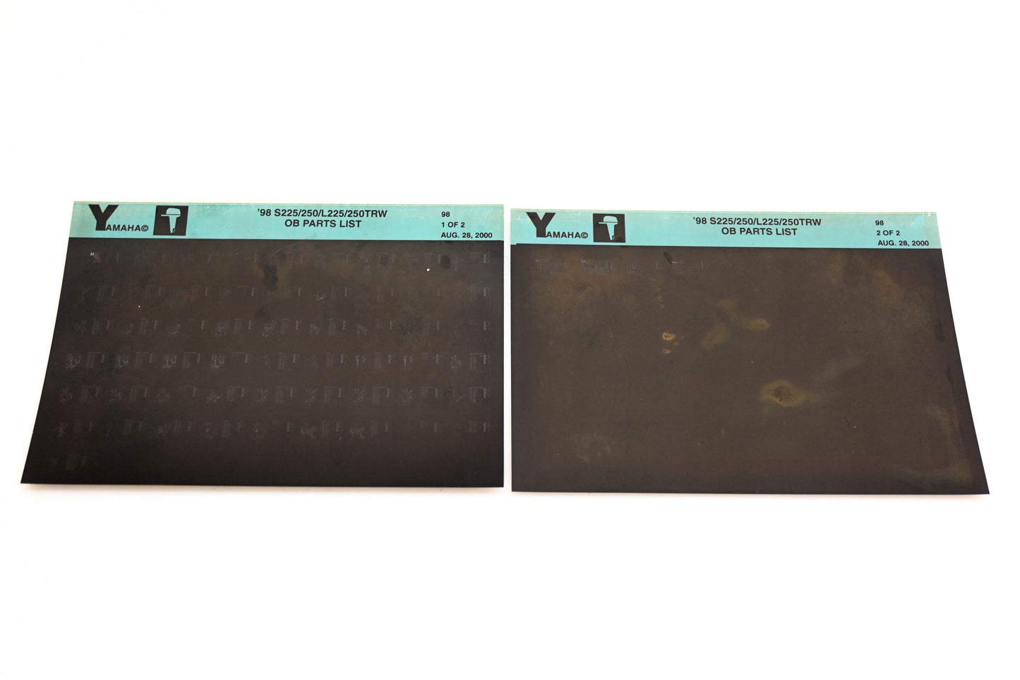 OEM Yamaha YN020-21 1998 S225/250L225/250TRW Parts List Microfiche Lot