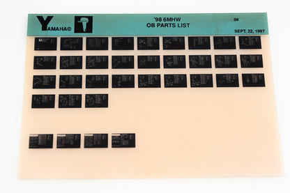 OEM Yamaha YN020-22 1998 6MHW Outboard Parts List Microfiche