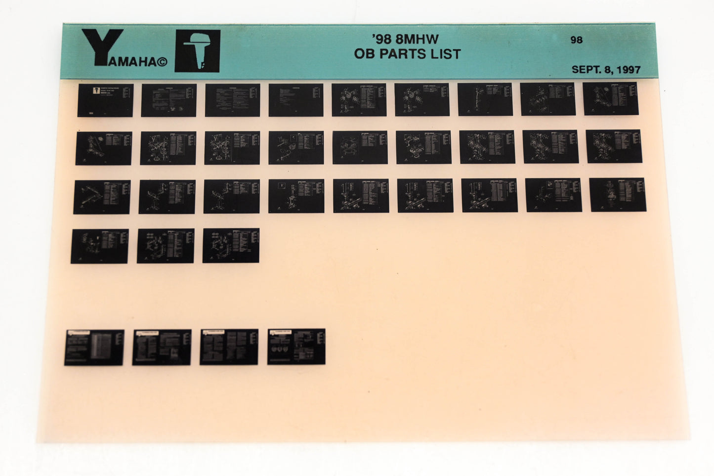 OEM Yamaha YN020-23 1998 8MHW Outboard Parts List Microfiche