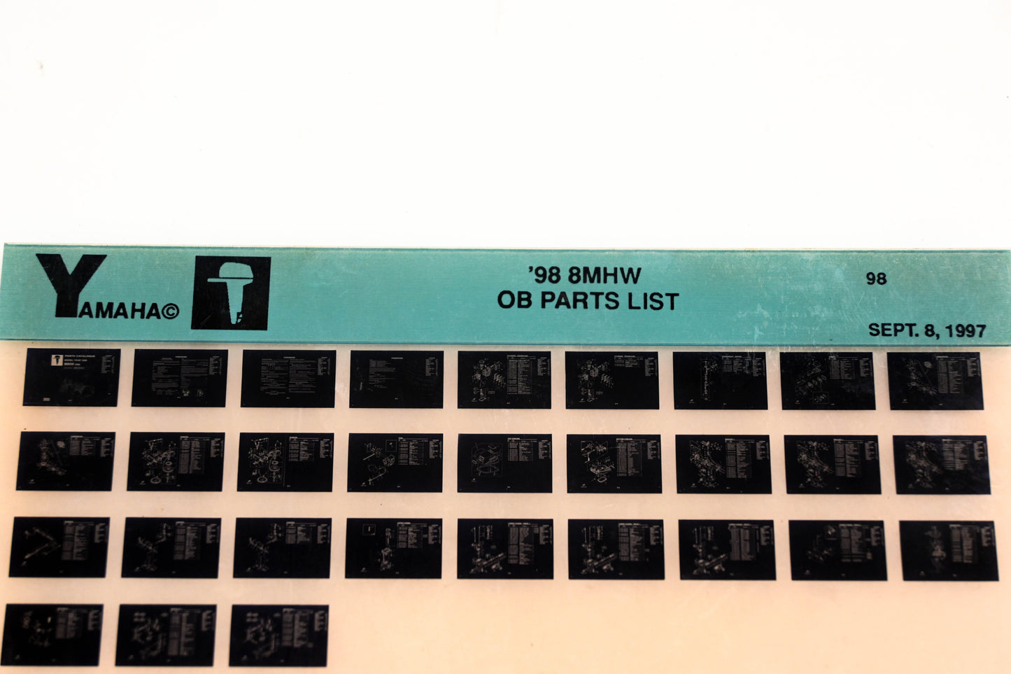 OEM Yamaha YN020-23 1998 8MHW Outboard Parts List Microfiche