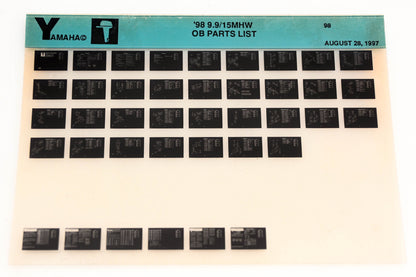 OEM Yamaha YN020-24 1998 9.9/15MHW Outboard Parts List Microfiche
