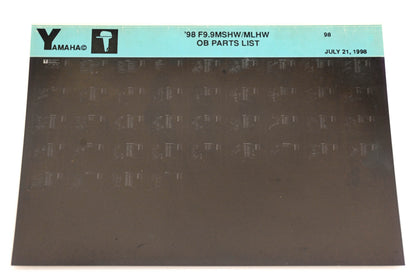 OEM Yamaha YN020-25 1998 F9.9MSHW/MLHW Outboard Parts List Microfiche