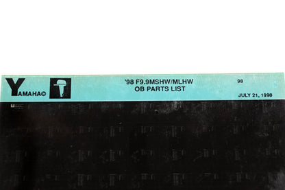 OEM Yamaha YN020-25 1998 F9.9MSHW/MLHW Outboard Parts List Microfiche