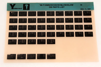 OEM Yamaha YN020-27 1998 F15MDHW/ESHW/MLHW/ELHW Parts List Microfiche
