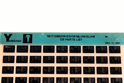 OEM Yamaha YN020-27 1998 F15MDHW/ESHW/MLHW/ELHW Parts List Microfiche