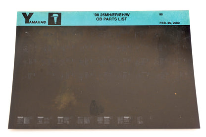 OEM Yamaha YN020-29 1998 25MH/ER/EH/W Outboard Parts List Microfiche