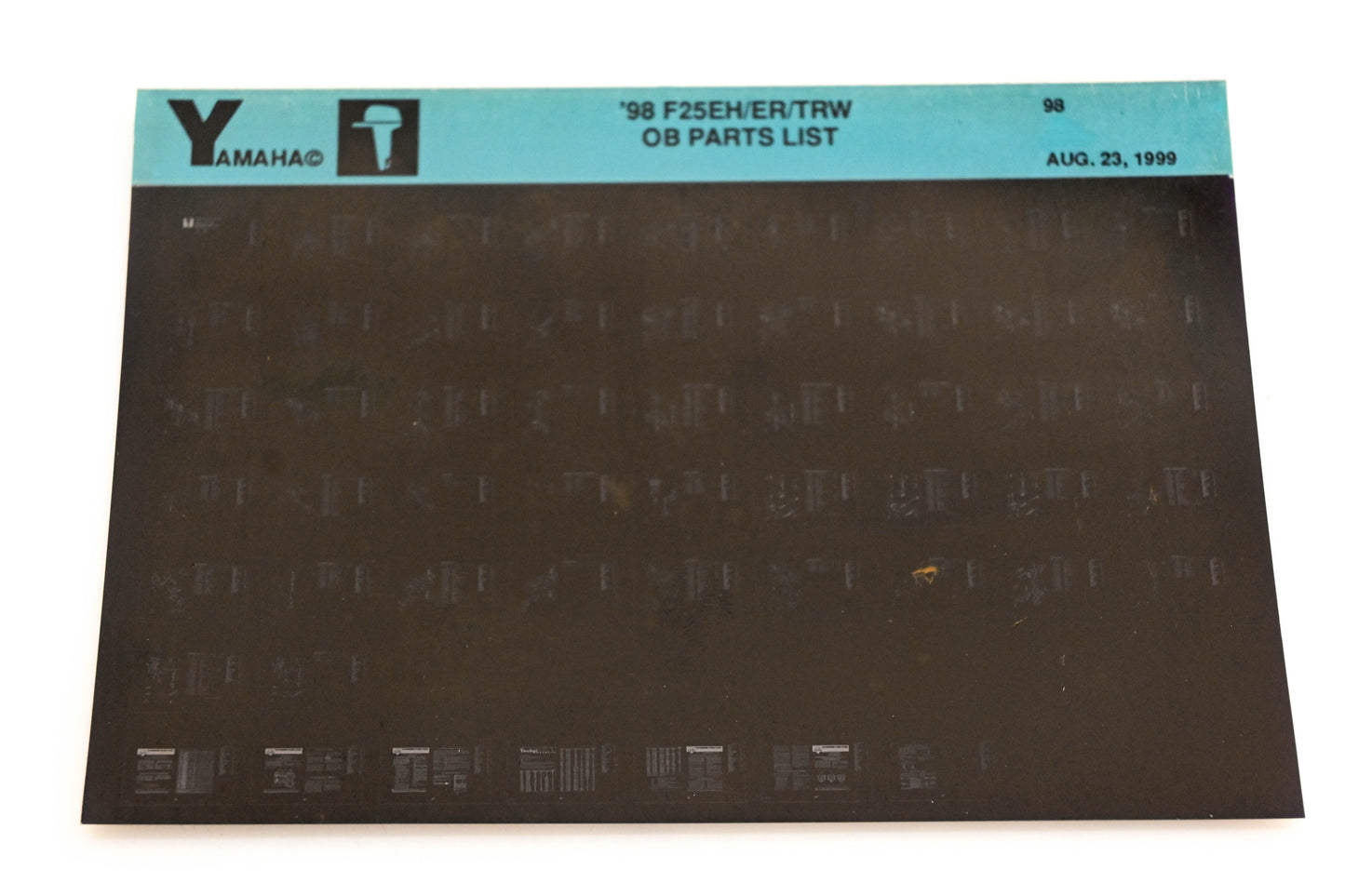 OEM Yamaha YN020-30 1998 F25EH/ER/TRW Outboard Parts List Microfiche