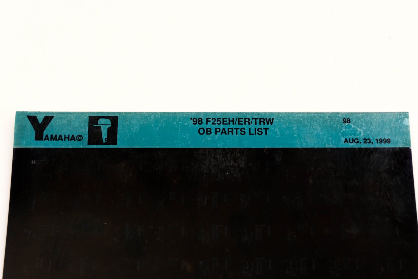 OEM Yamaha YN020-30 1998 F25EH/ER/TRW Outboard Parts List Microfiche