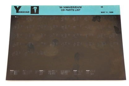 OEM Yamaha YN020-31 1998 30MH/ER/EH/W Outboard Parts List Microfiche