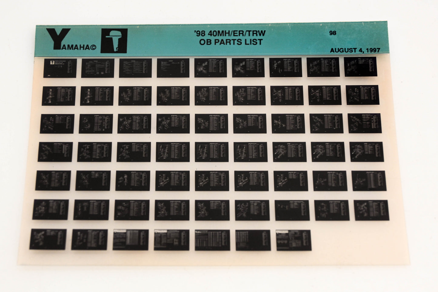 OEM Yamaha YN020-32 1998 40MH/ER/TRW Outboard Parts List Microfiche