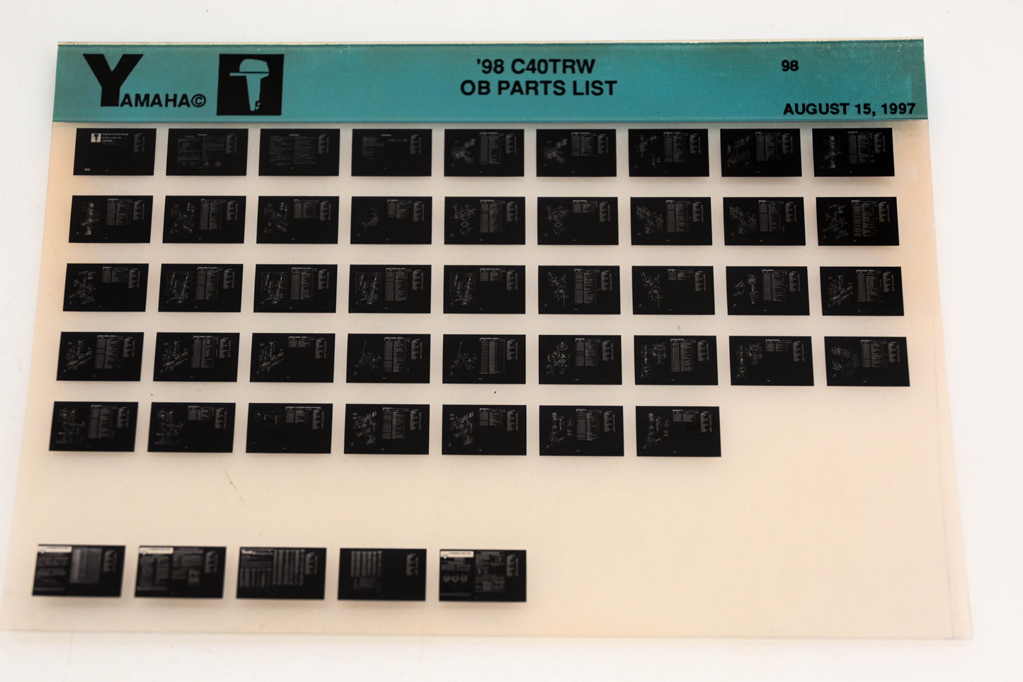 OEM Yamaha YN020-34 1998 C40TRW Outboard Parts List Microfiche