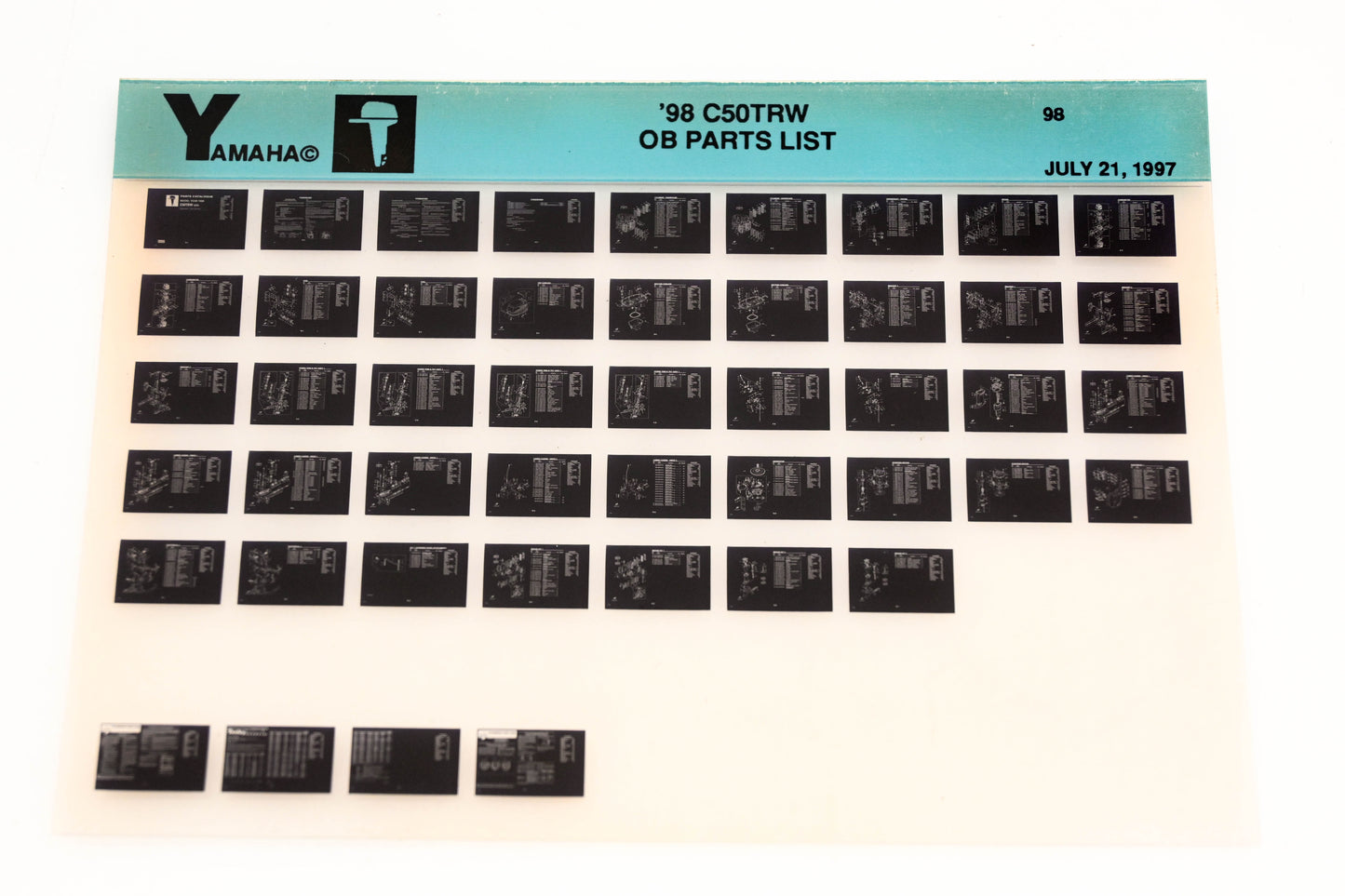 OEM Yamaha YN020-36 1998 C50TRW Outboard Parts List Microfiche