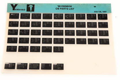 OEM Yamaha YN020-37 1998 E60MHW Outboard Parts List Microfiche