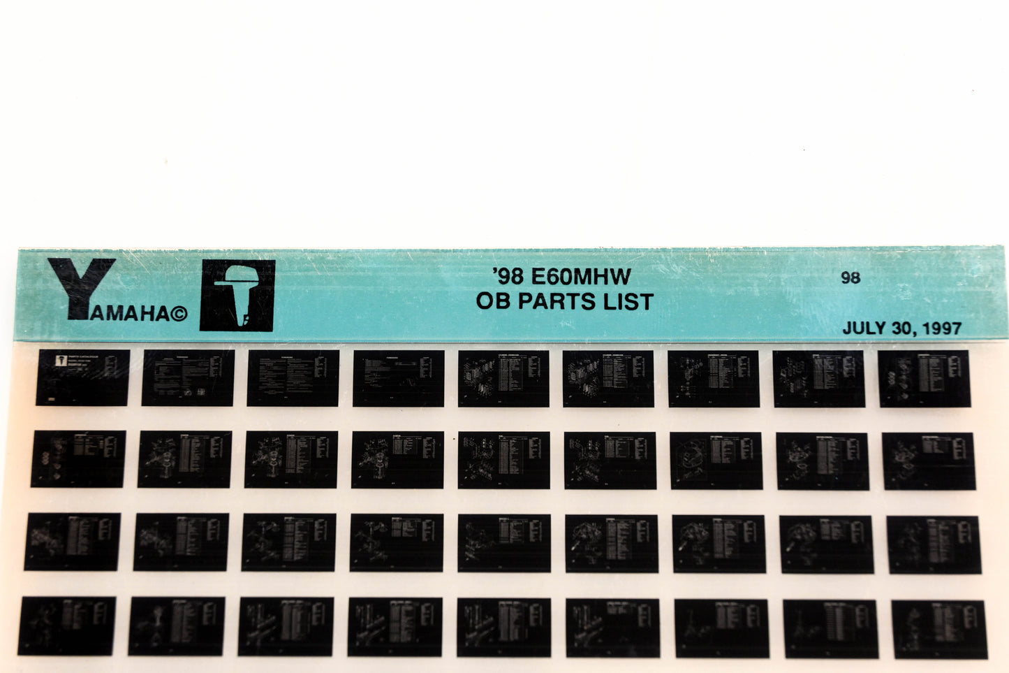 OEM Yamaha YN020-37 1998 E60MHW Outboard Parts List Microfiche