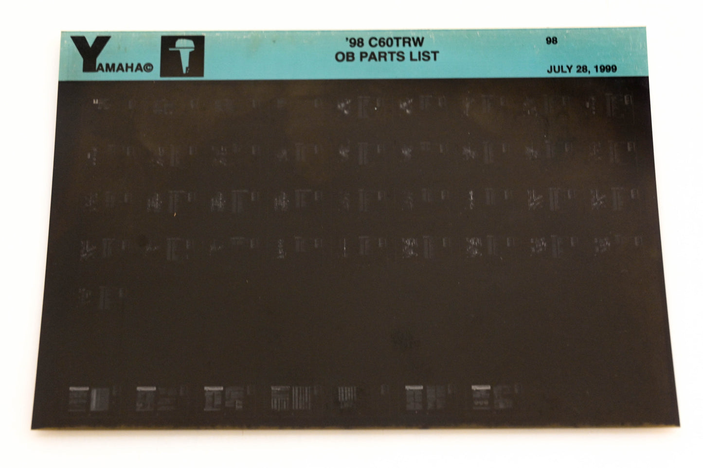 OEM Yamaha YN020-38 1998 C60TRW Outboard Parts List Microfiche