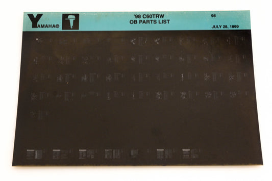 OEM Yamaha YN020-38 1998 C60TRW Outboard Parts List Microfiche
