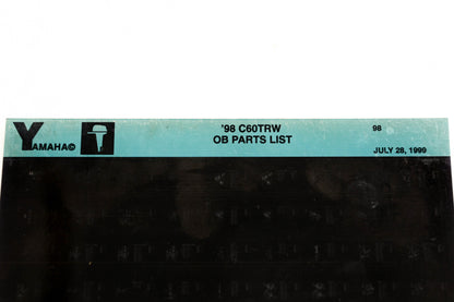 OEM Yamaha YN020-38 1998 C60TRW Outboard Parts List Microfiche
