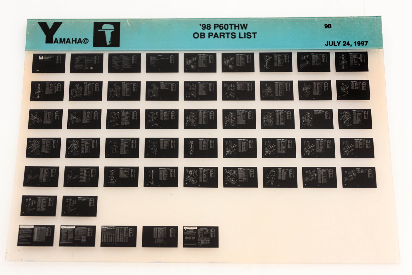 OEM Yamaha YN020-39 1998 P60THW Outboard Parts List Microfiche