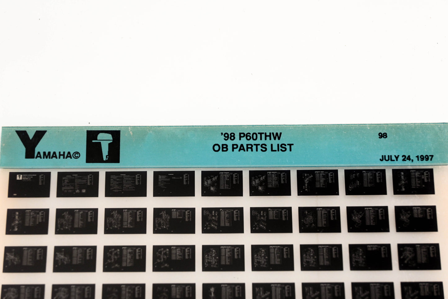 OEM Yamaha YN020-39 1998 P60THW Outboard Parts List Microfiche