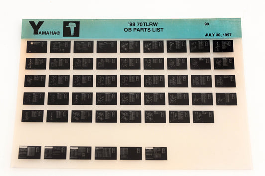 OEM Yamaha YN020-40 1998 70TLRW Outboard Parts List Microfiche
