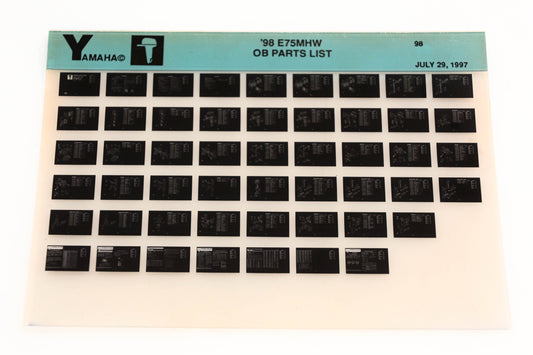 OEM Yamaha YN020-41 1998 E75MHW Outboard Parts List Microfiche