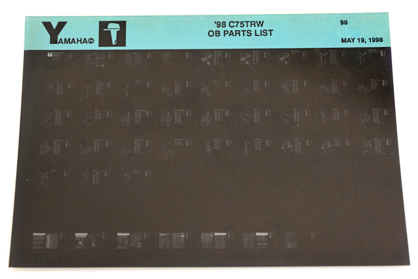 OEM Yamaha YN020-42 1998 C75TRW Outboard Parts List Microfiche