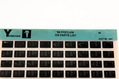 OEM Yamaha YN020-43 1998 P75TLHW Outboard Parts List Microfiche