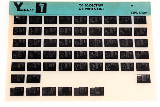OEM Yamaha YN020-45 1998 90/B90TRW Outboard Parts List Microfiche