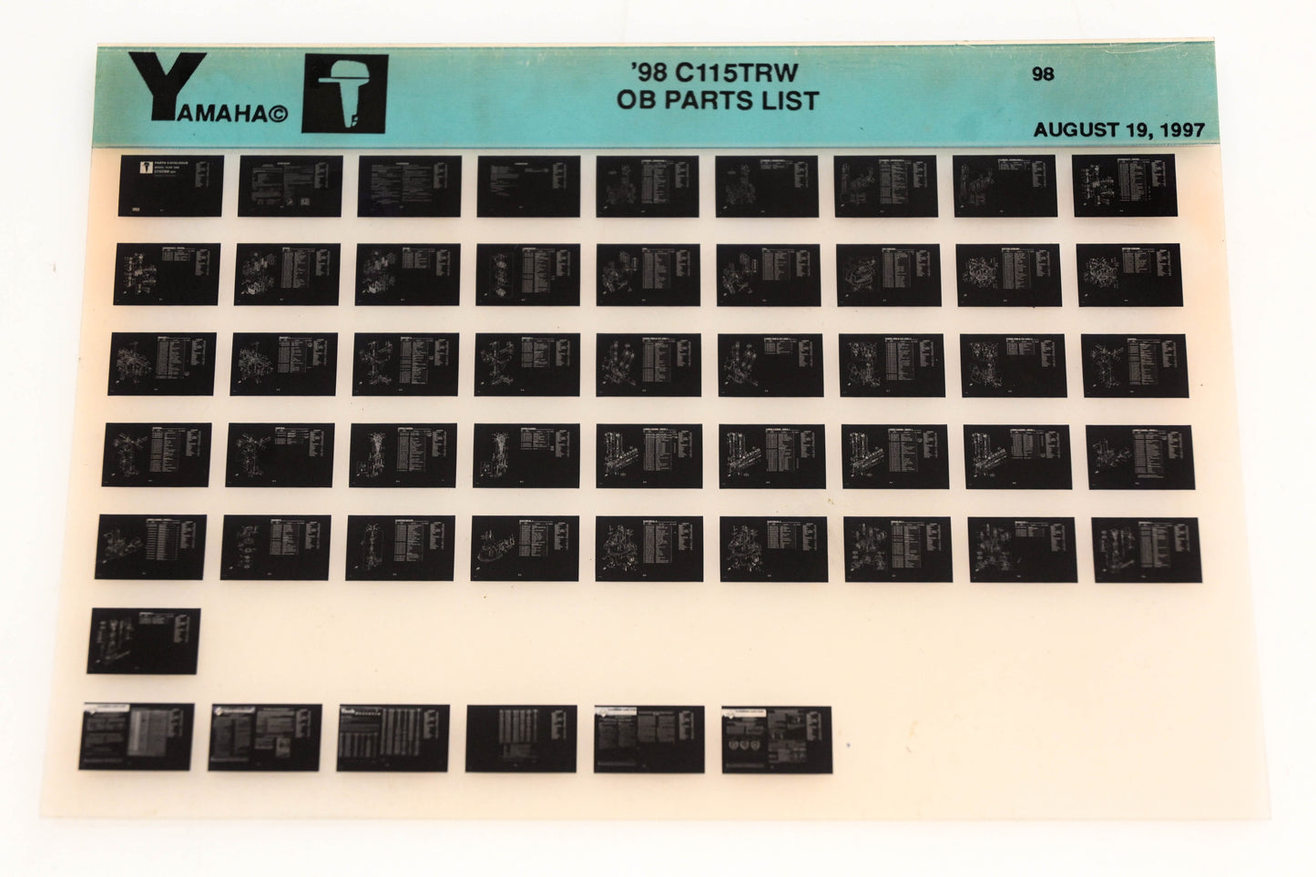 OEM Yamaha YN020-47 1998 C115TRW Outboard Parts List Microfiche