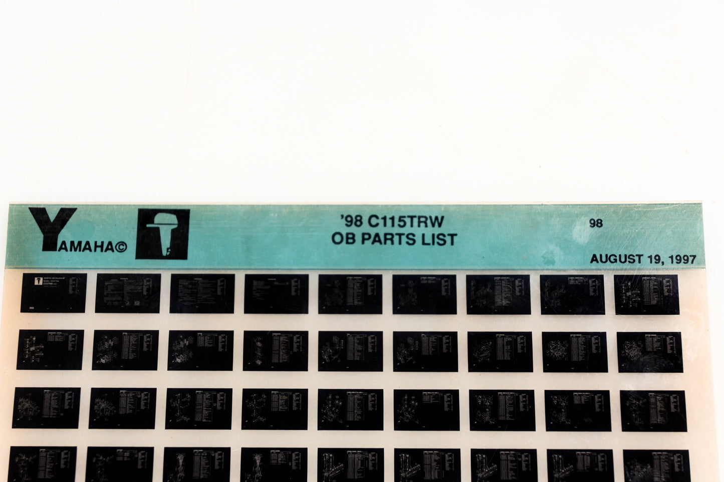 OEM Yamaha YN020-47 1998 C115TRW Outboard Parts List Microfiche