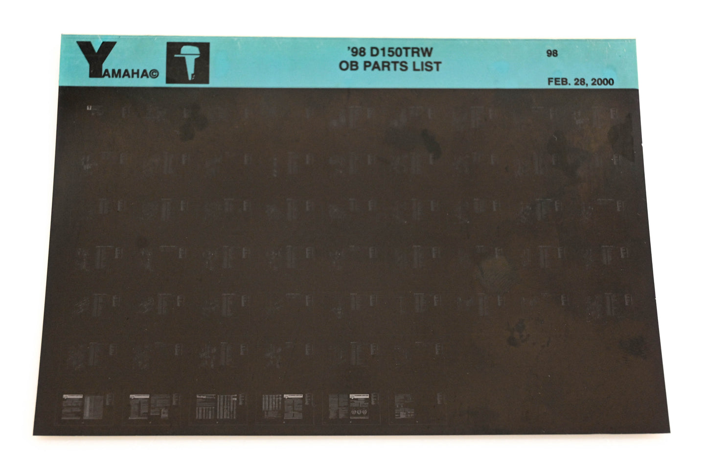 OEM Yamaha YN020-48 1998 D150TRW Outboard Parts List Microfiche