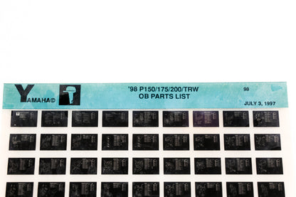 OEM Yamaha YN020-50 1998 P150/175/200TRW Outboard Parts List Microfiche
