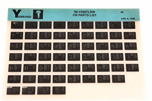 OEM Yamaha YN020-51 1998 V200TLRW Outboard Parts List Microfiche