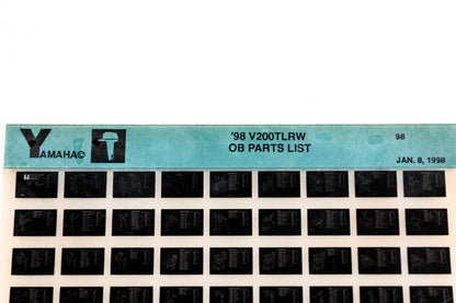 OEM Yamaha YN020-51 1998 V200TLRW Outboard Parts List Microfiche