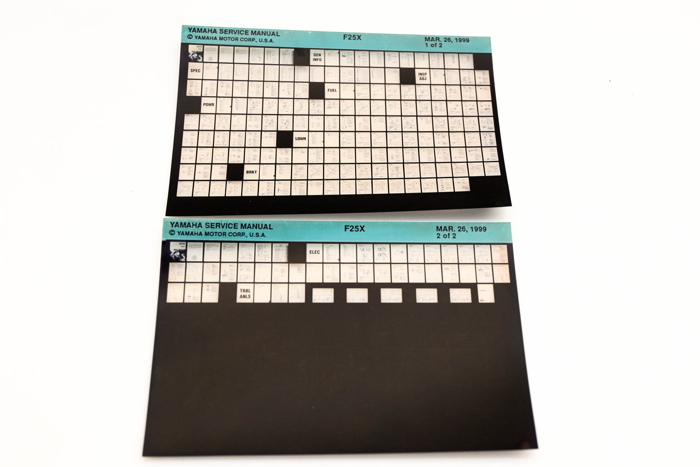 OEM Yamaha YN020-54 1999 F25X Service Manual Microfiche Lot