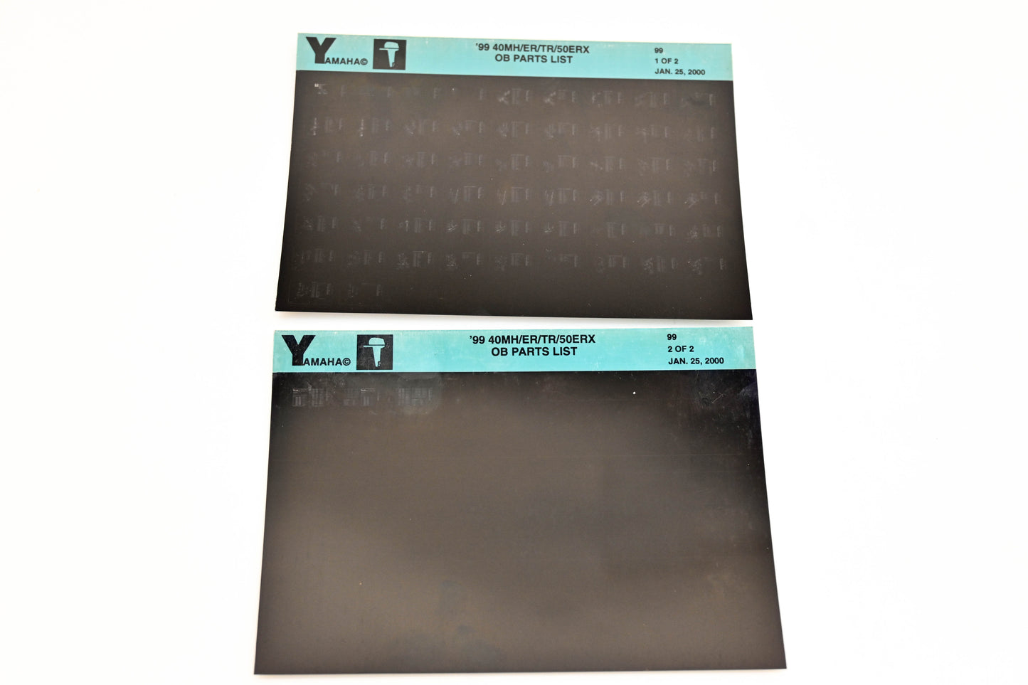 OEM Yamaha YN020-55 1999 40MH/ER/TR/50ERX outboard Parts List Microfiche Lot