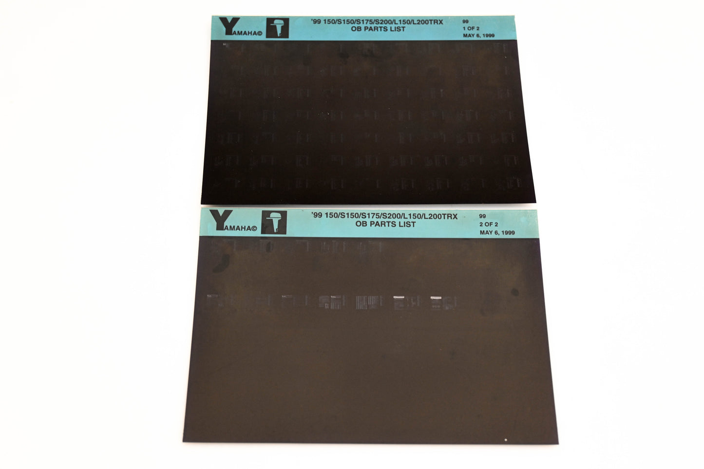 OEM Yamaha YN020-57 1999 150/S150/S175/S200/L150/L200TRX Parts List Microfiche Lot