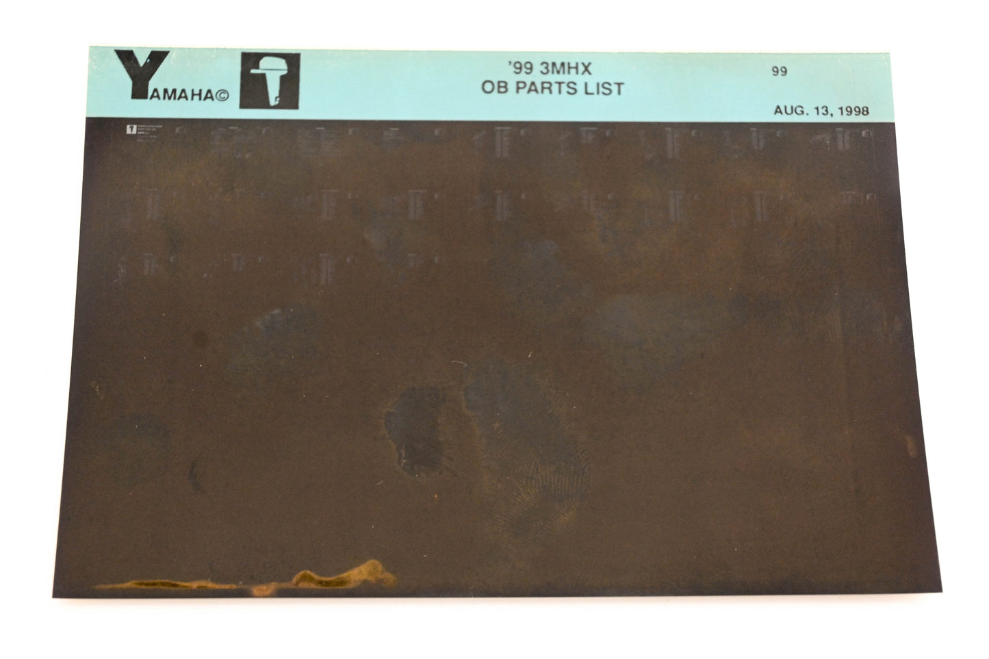 OEM Yamaha YN020-61 1999 3MHX Outboard Parts List Microfiche