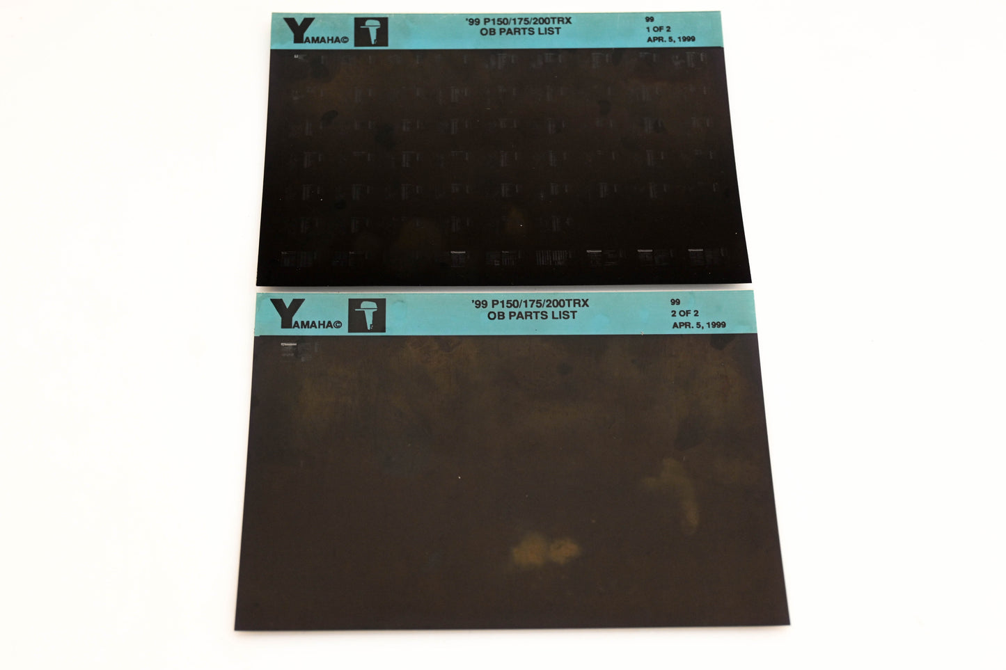 OEM Yamaha YN020-62 1999 P150/175/200TRX Outboard Parts List Microfiche Lot