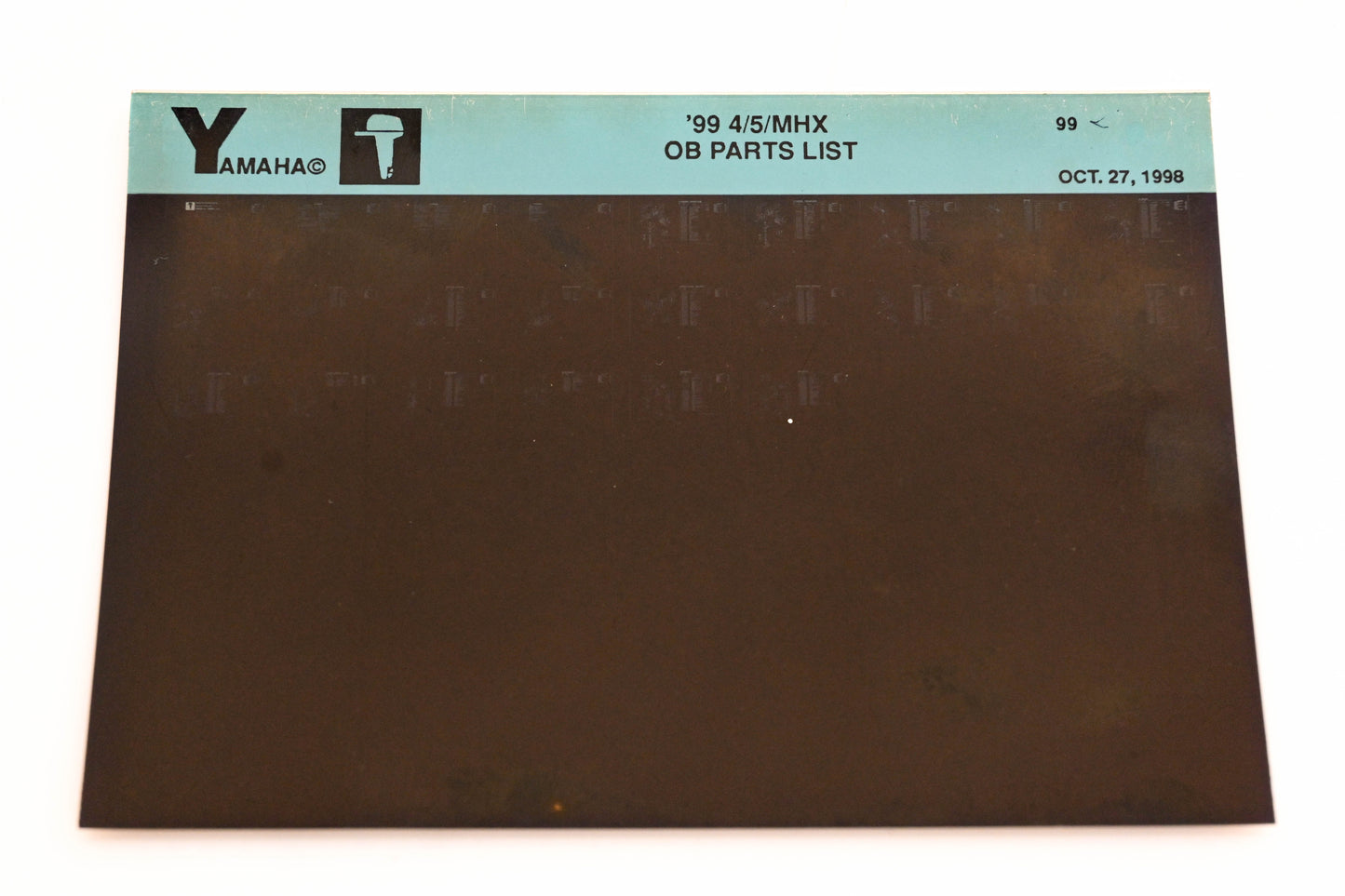 OEM Yamaha YN020-63 1999 4/5MHX Outboard Parts List Microfiche