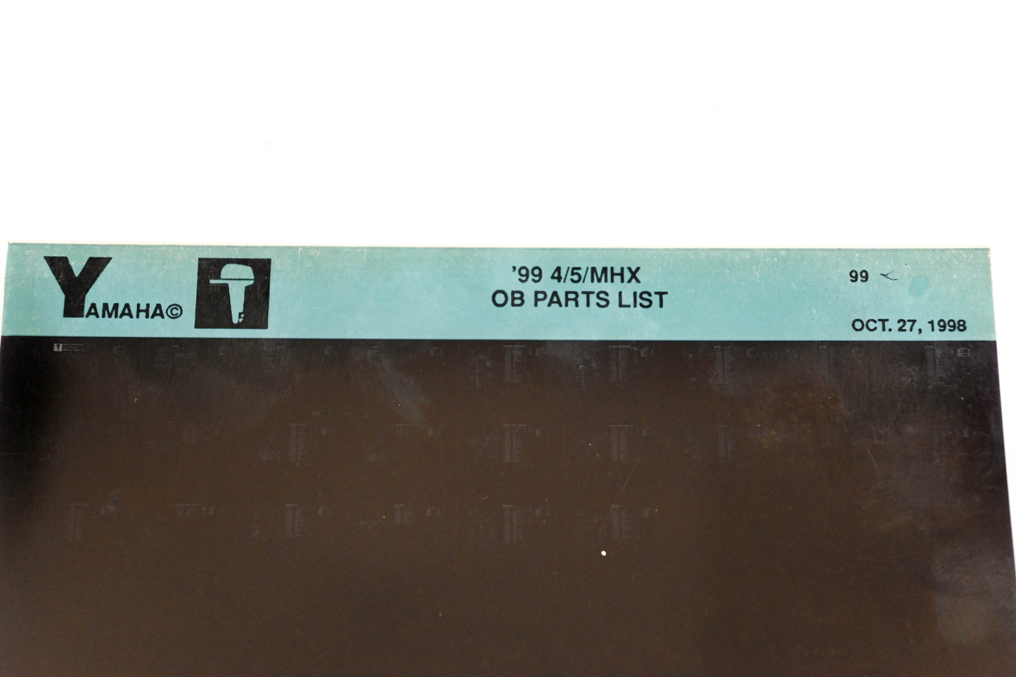 OEM Yamaha YN020-63 1999 4/5MHX Outboard Parts List Microfiche