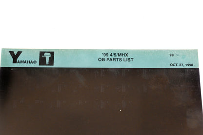 OEM Yamaha YN020-63 1999 4/5MHX Outboard Parts List Microfiche