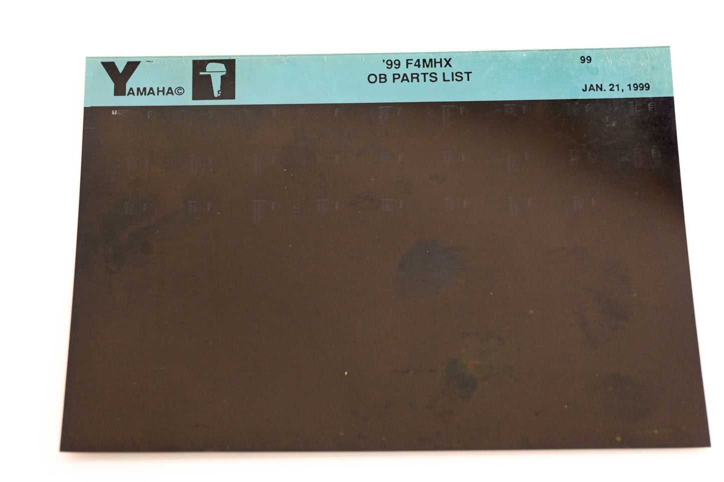 OEM Yamaha YN020-64 1999 F4MHX Outboard Parts List Microfiche