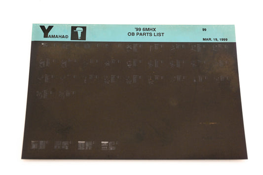 OEM Yamaha YN020-65 1999 6MHX Outboard Parts List Microfiche