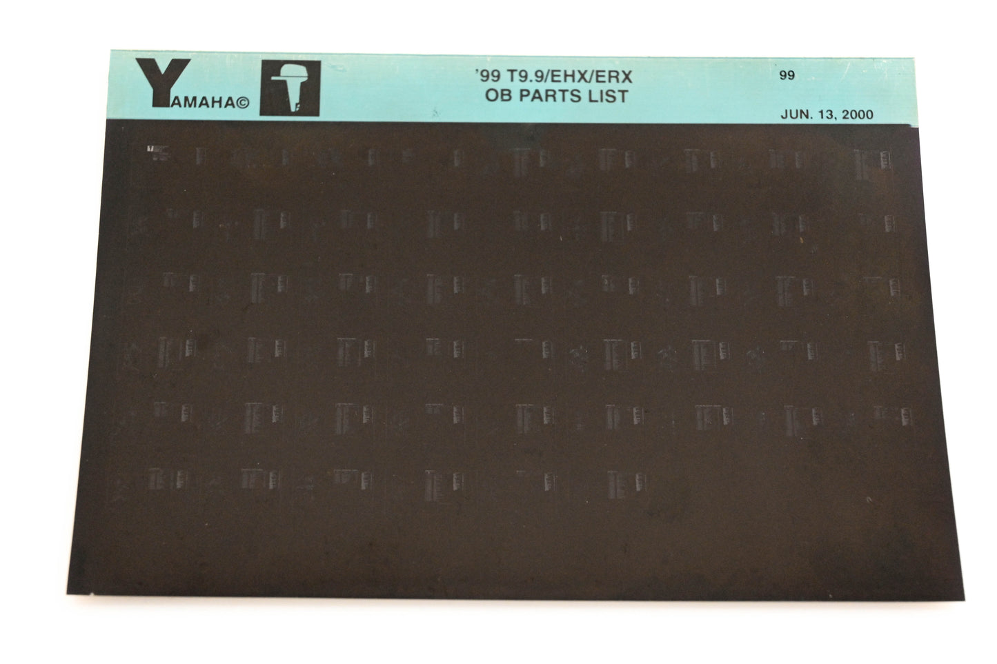 OEM Yamaha YN020-68 1999 T9.9/EHX/ERX Outboard Parts List Microfiche